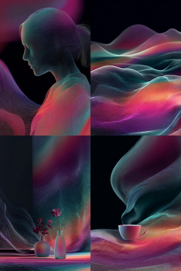 Neon Fiber Silhouette