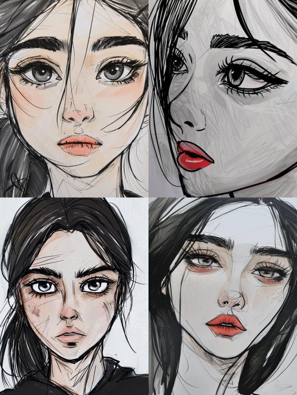 Ink and Wash Portrait Study