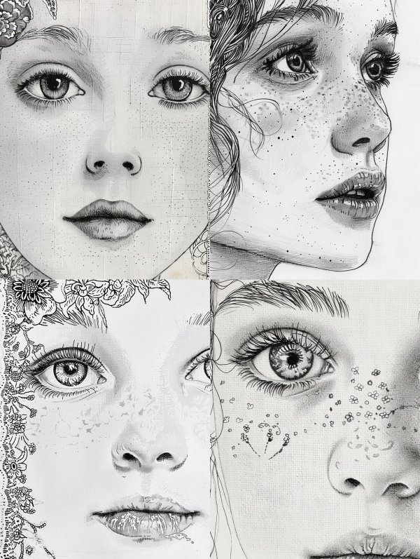 Ethereal Graphite Portrait Studies