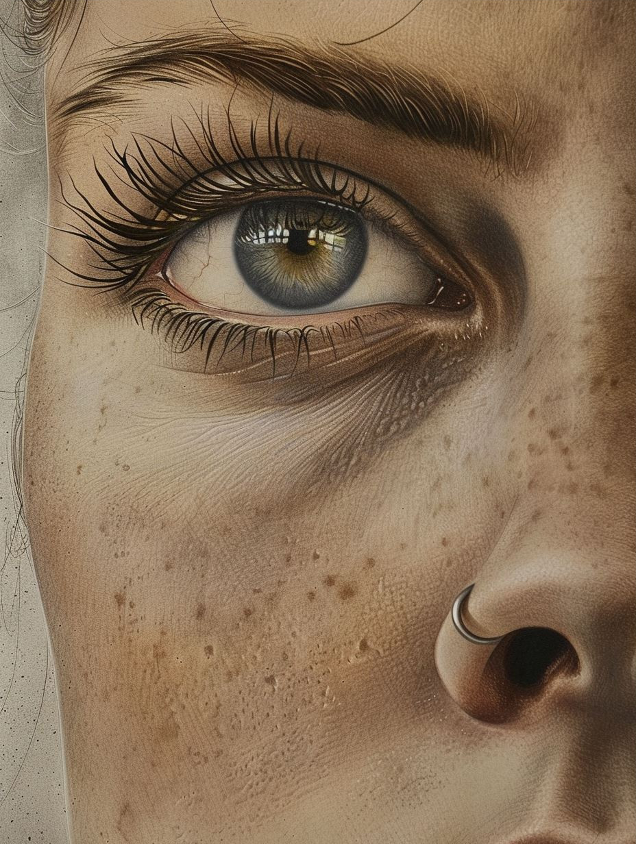 Hyperreal Freckled Gaze