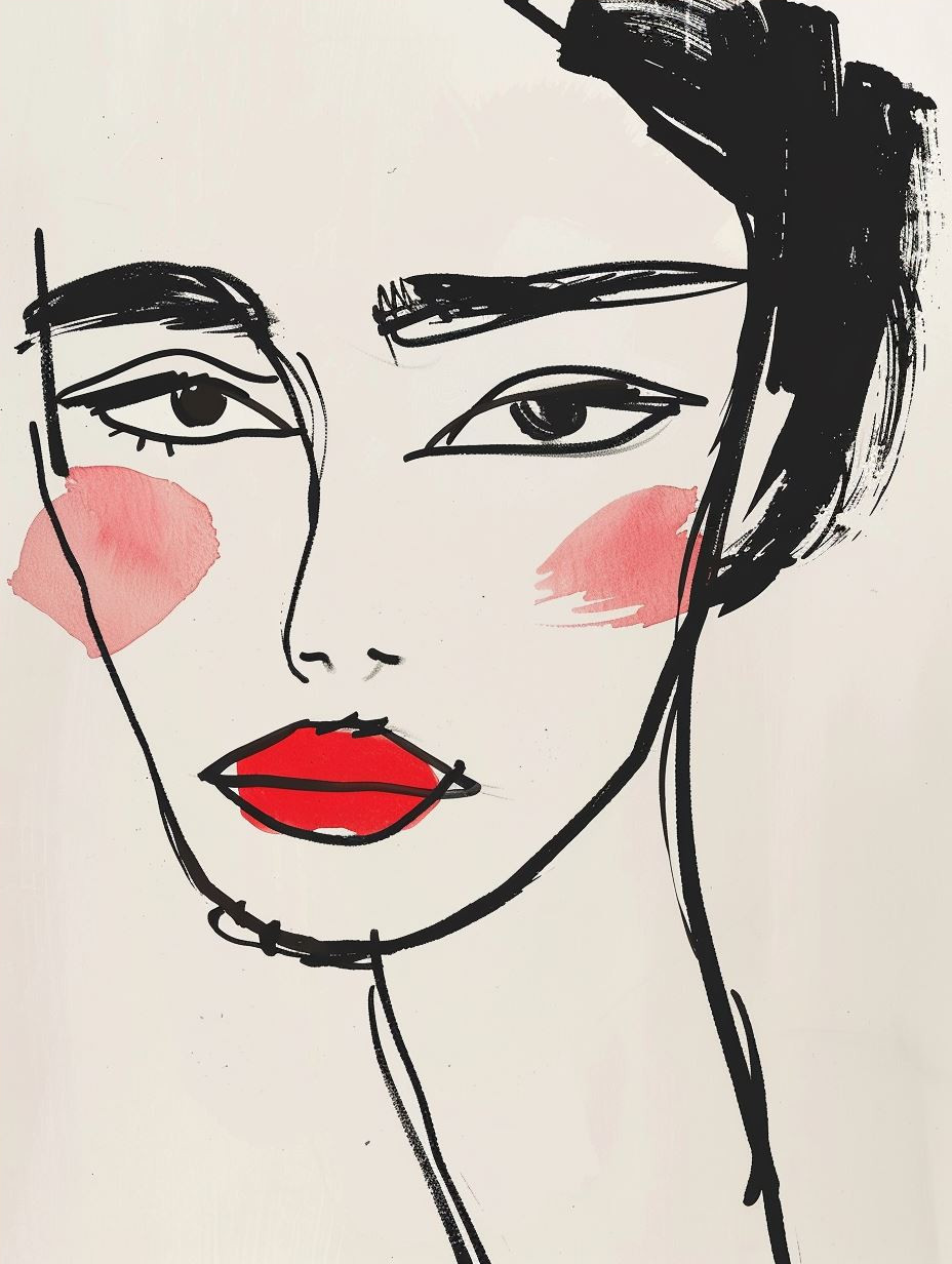 Minimalist Ink Portrait of Elegance