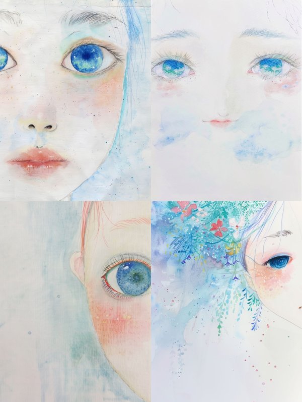 Celestial Watercolor Gaze