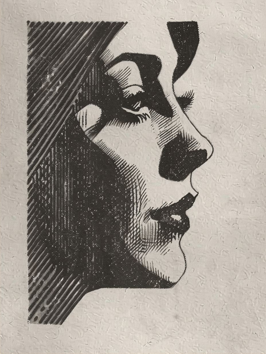 Vintage Sepia Screenprint