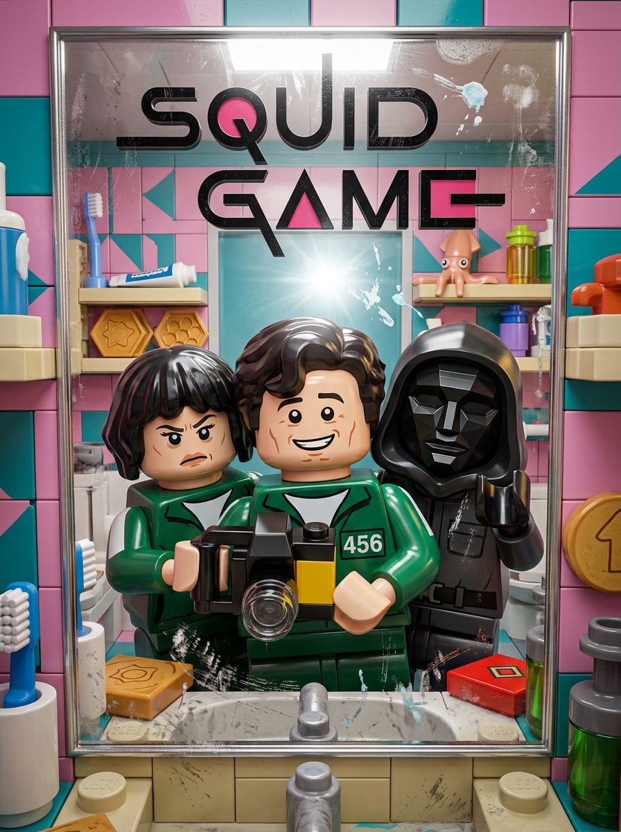 LEGO Minifigure Cinematic Bathroom Selfie