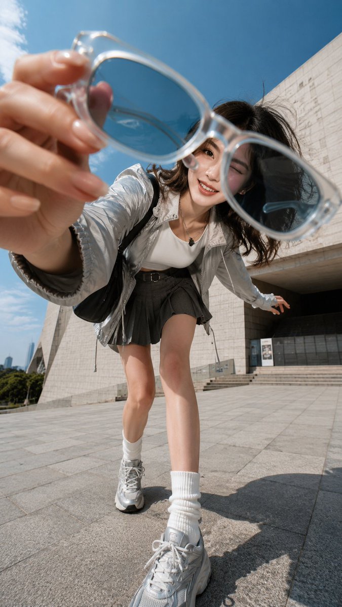 Ultra-Wide Urban Fashion Perspective Portrait