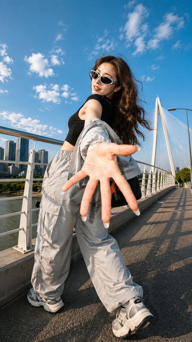 Ultra-Wide Urban Fashion Perspective Portrait - alternate