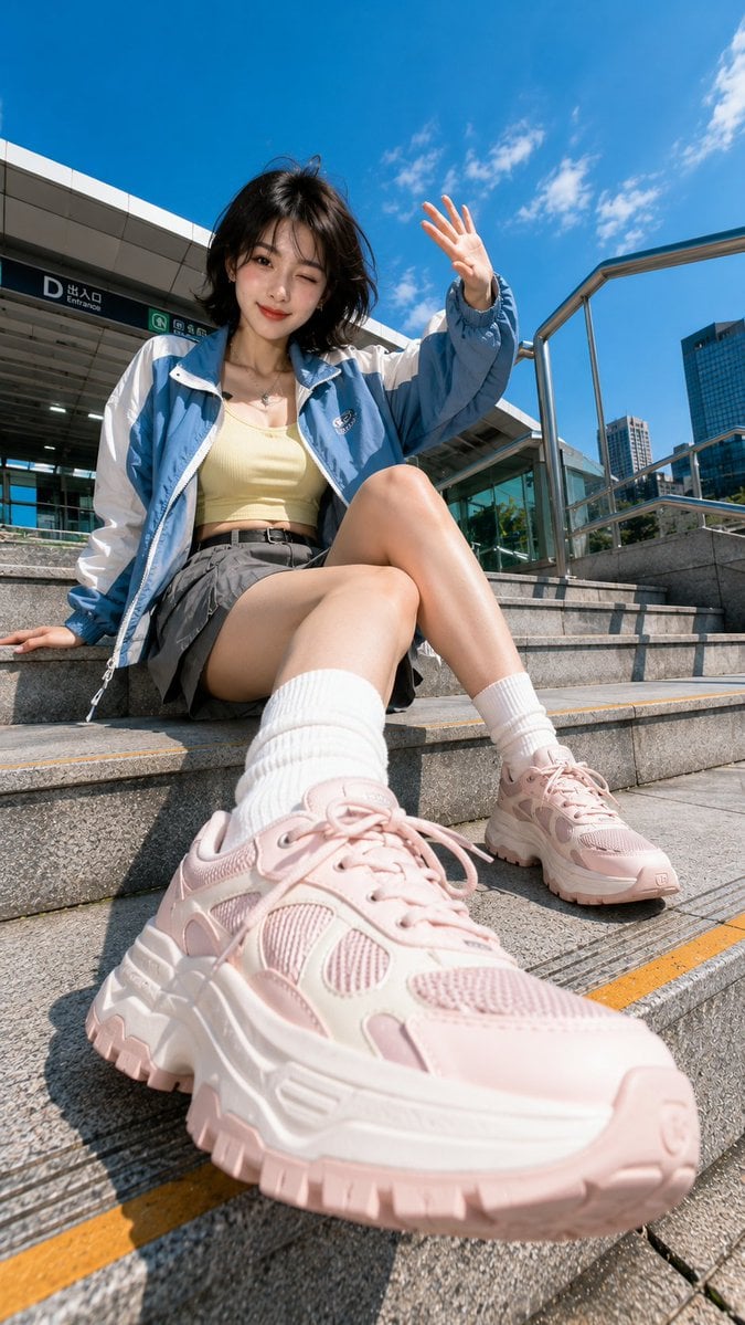 Ultra-Wide Urban Fashion Perspective Portrait - alternate