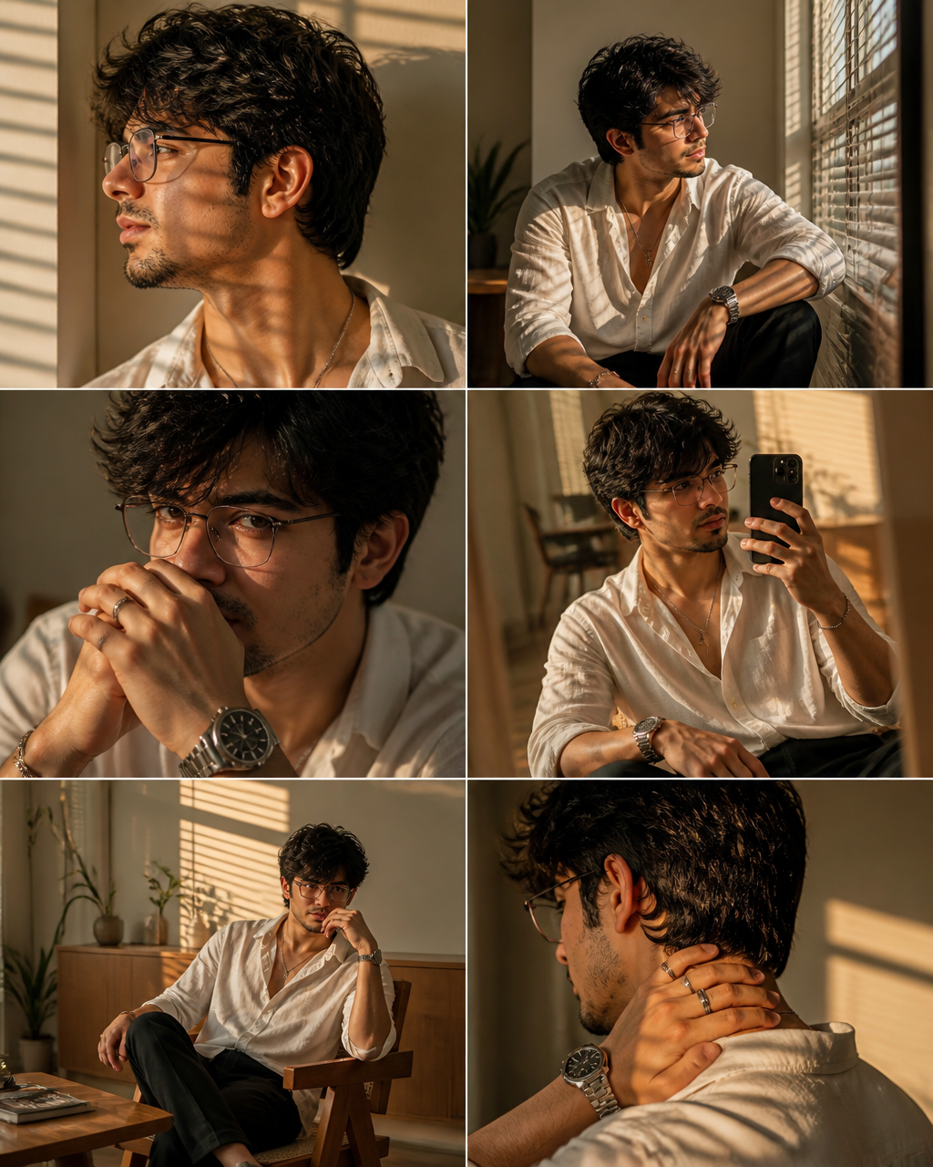 Golden Hour Luxury Men's Editorial Grid