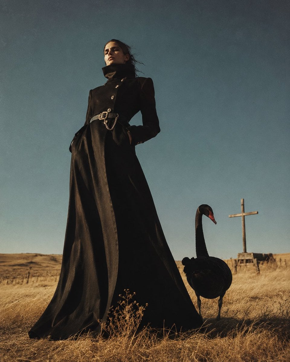 Neo-Western Surrealism in Steel Blue