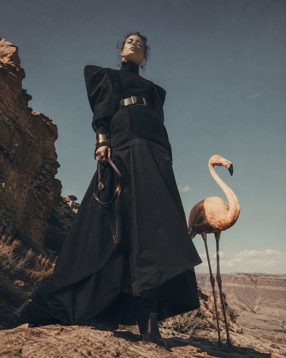 Neo-Western Surrealism in Steel Blue - alternate