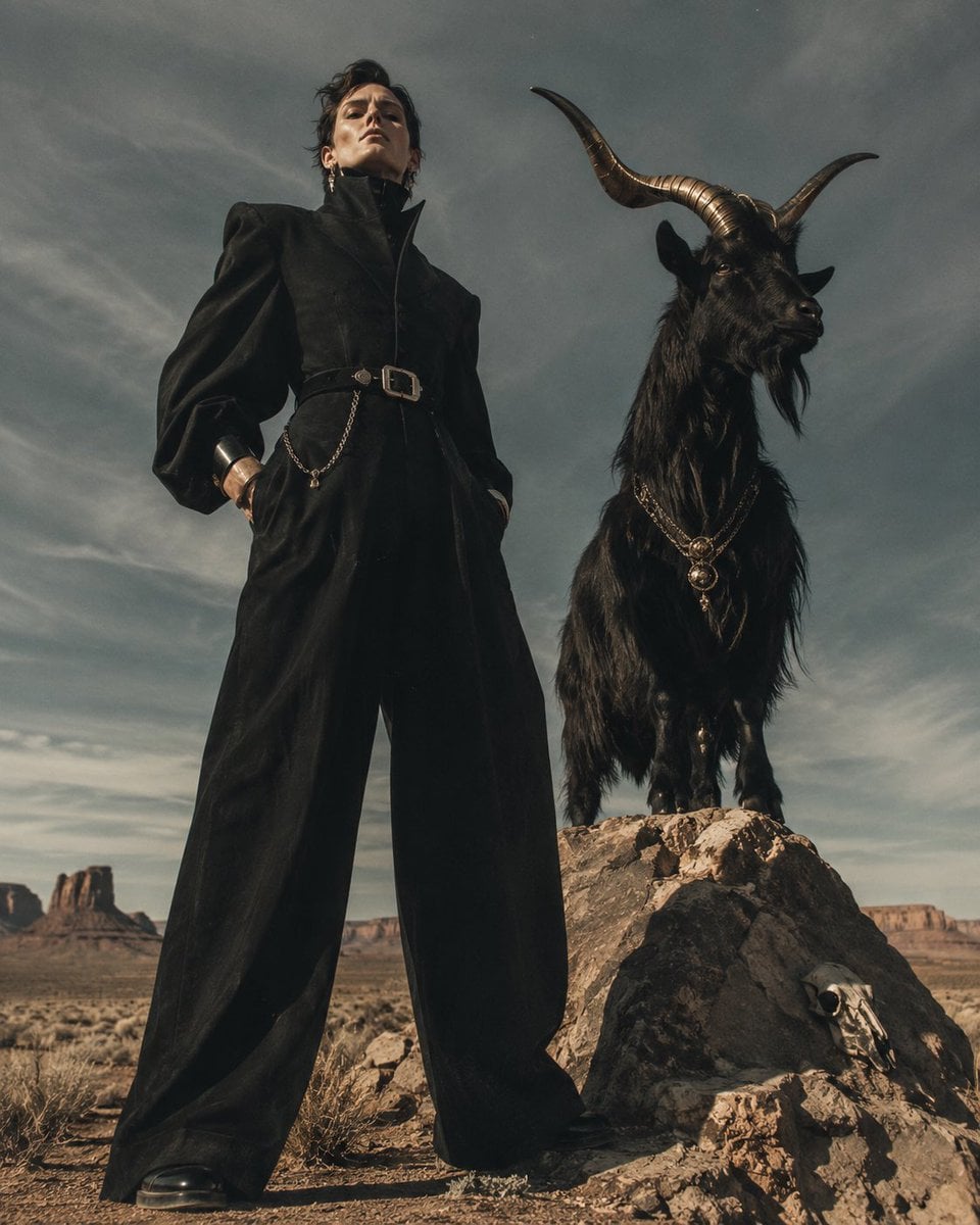 Neo-Western Surrealism in Steel Blue - alternate