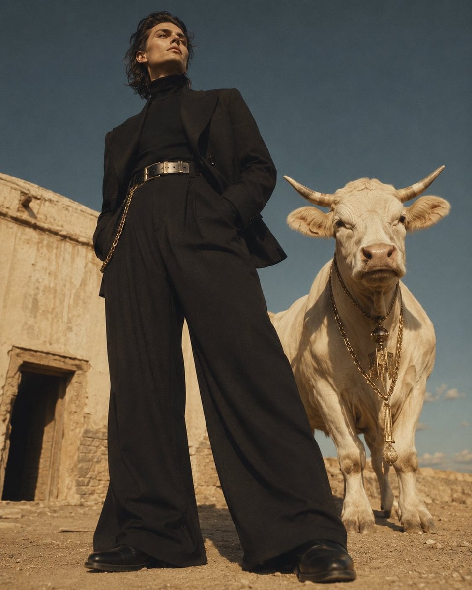Neo-Western Surrealism in Steel Blue - alternate