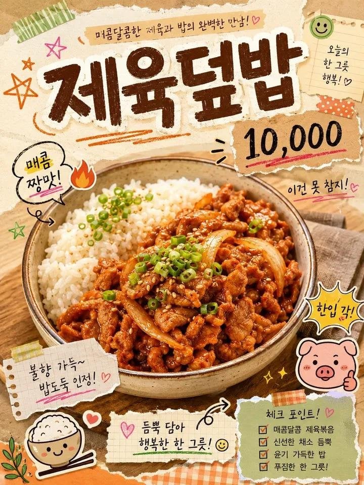K-Food Aesthetic Scrapbook Ad Poster - alternate
