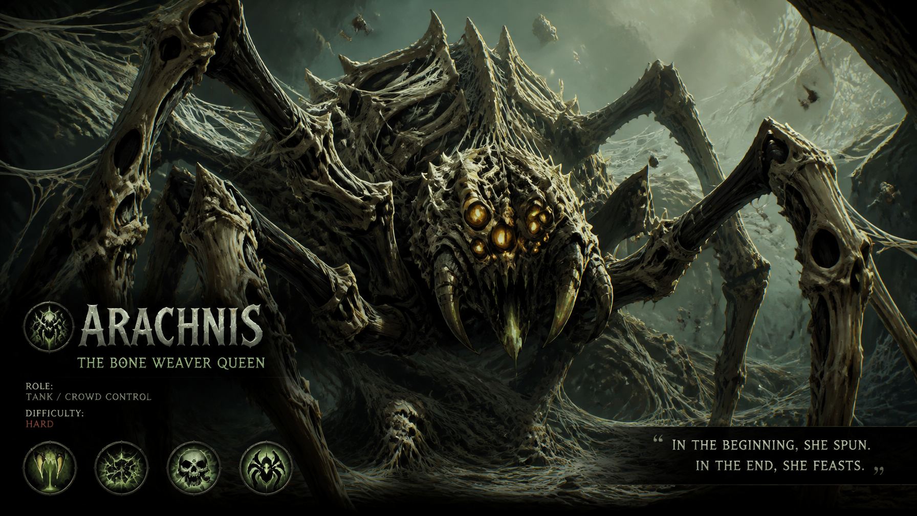 Bone-Weaver Spider Queen Splash Art