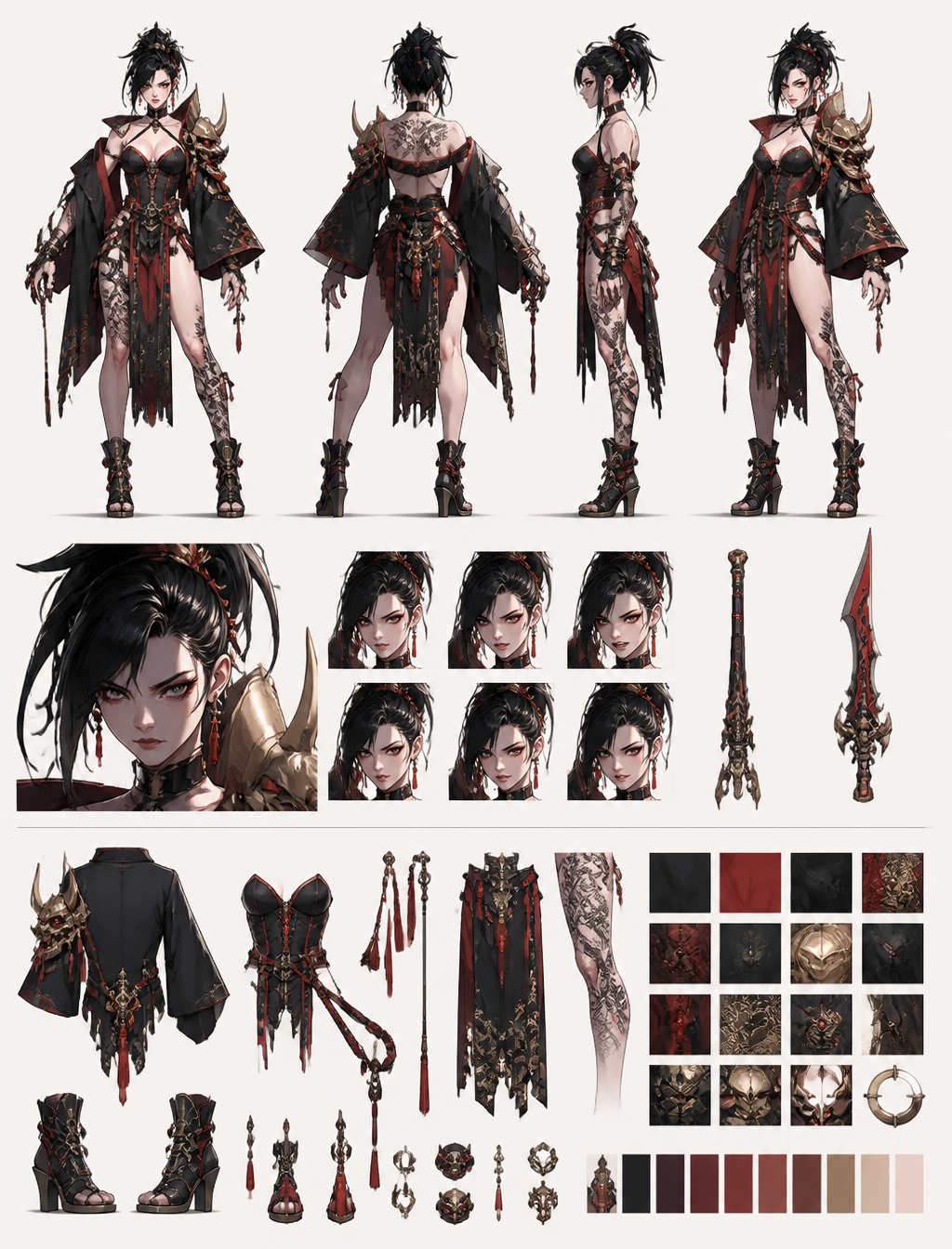 AAA MOBA Hero Character Concept Sheet
