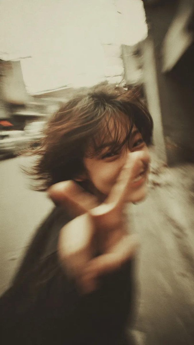 Nostalgic Y2K Peace Sign Portrait in Japan - alternate