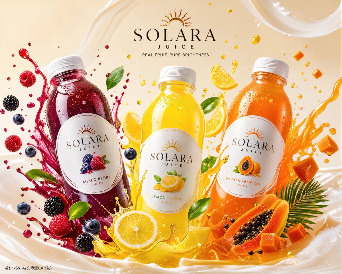 Solara Juice Ultra-Premium Triple Flavor Beverage Campaign