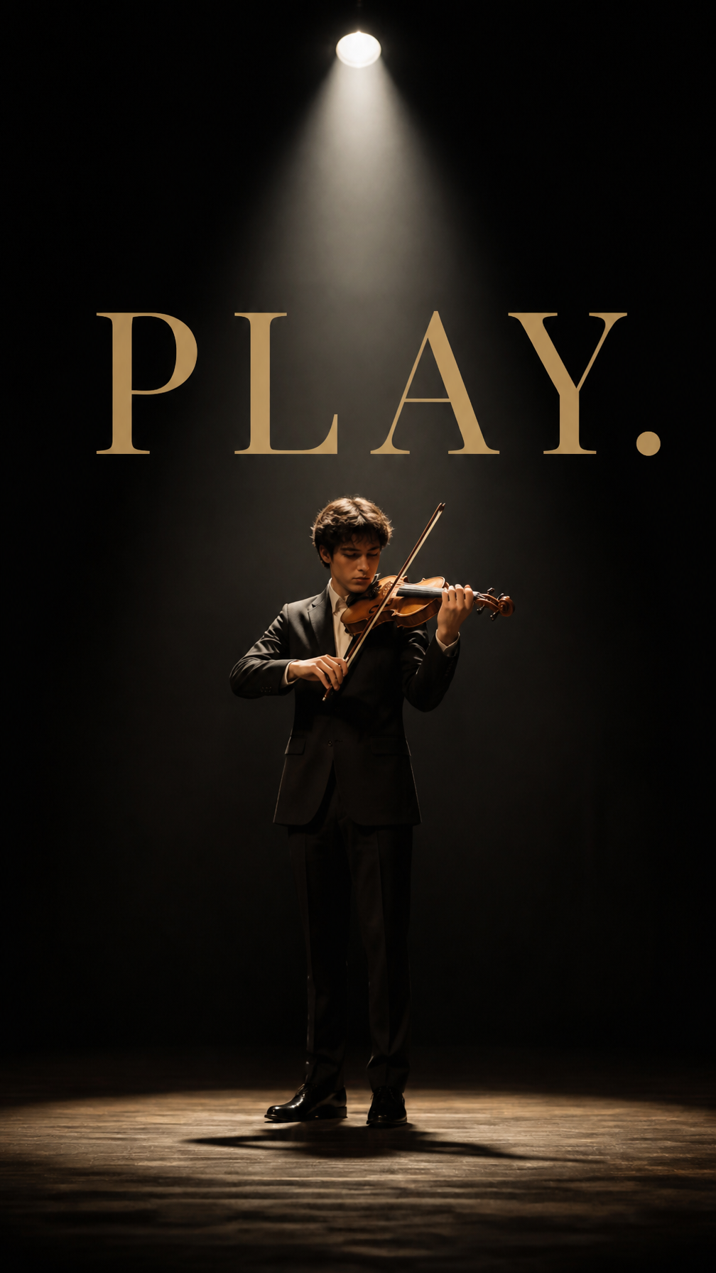 Solitary Violinist Spotlight Performance