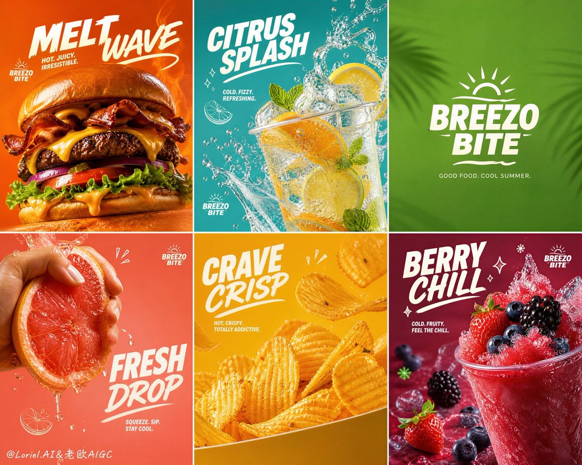 BREEZO BITE Thermal Contrast Summer Fast-Food Grid