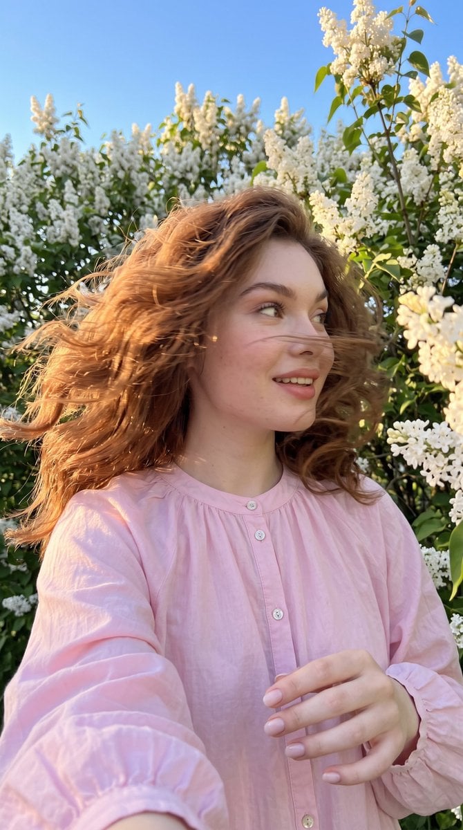 Candid Spring Selfie with Motion Blur - alternate