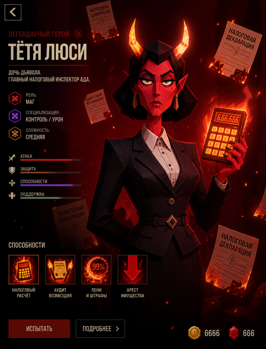 Demon Accountant MOBA Hero Concept