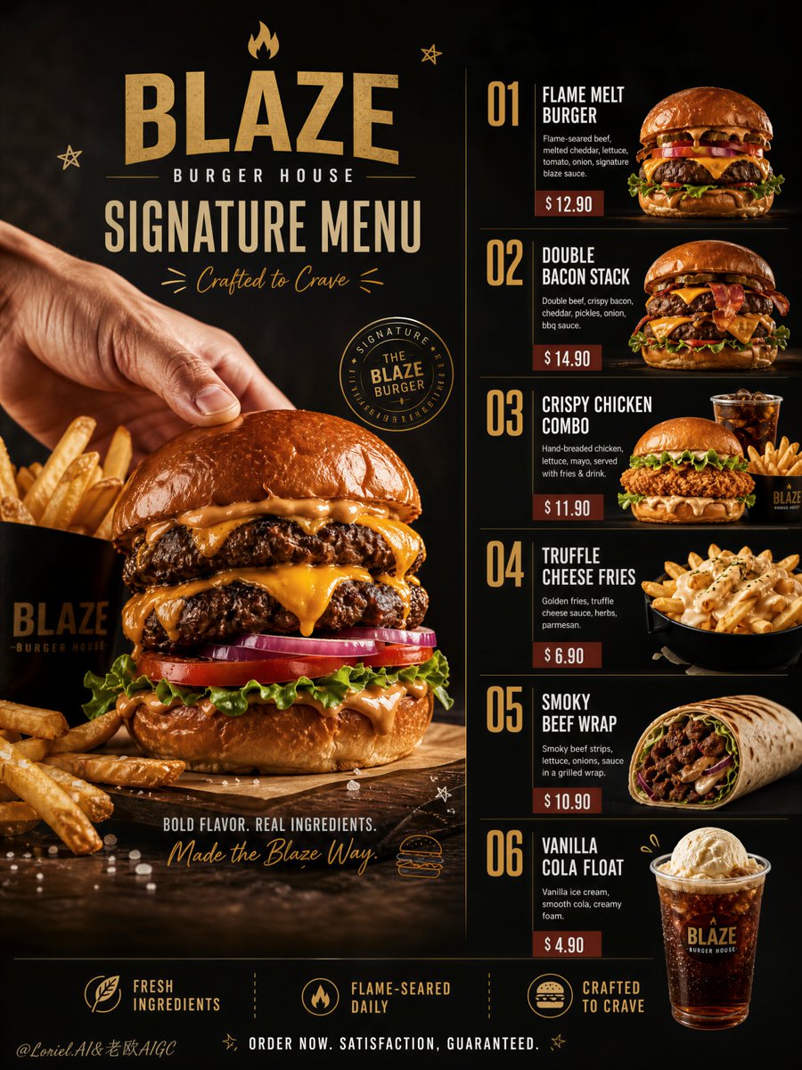 Ultra-Premium Wok Canteen Editorial Menu Poster