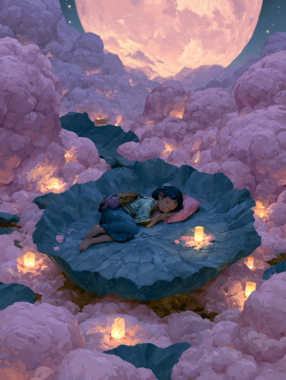 Celestial Slumber on a Pastel Lily Pad - alternate