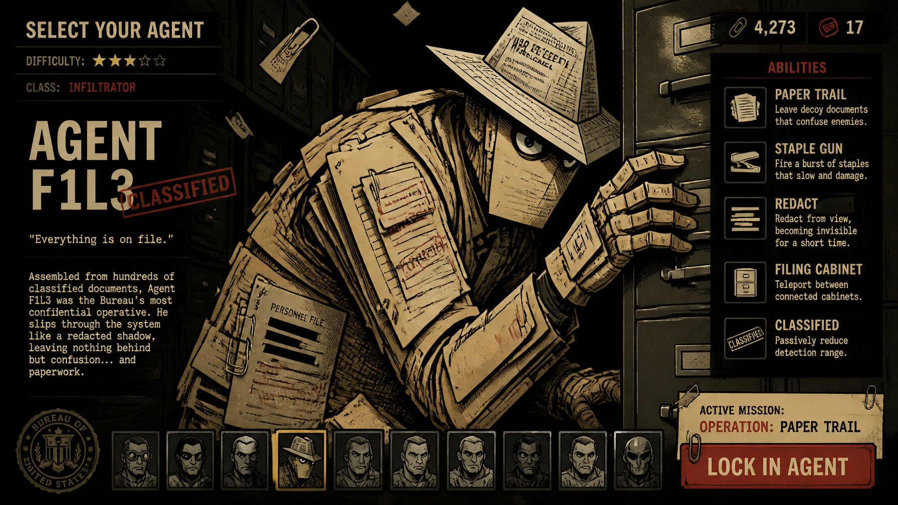 Paperwork Secret Agent Hero Art