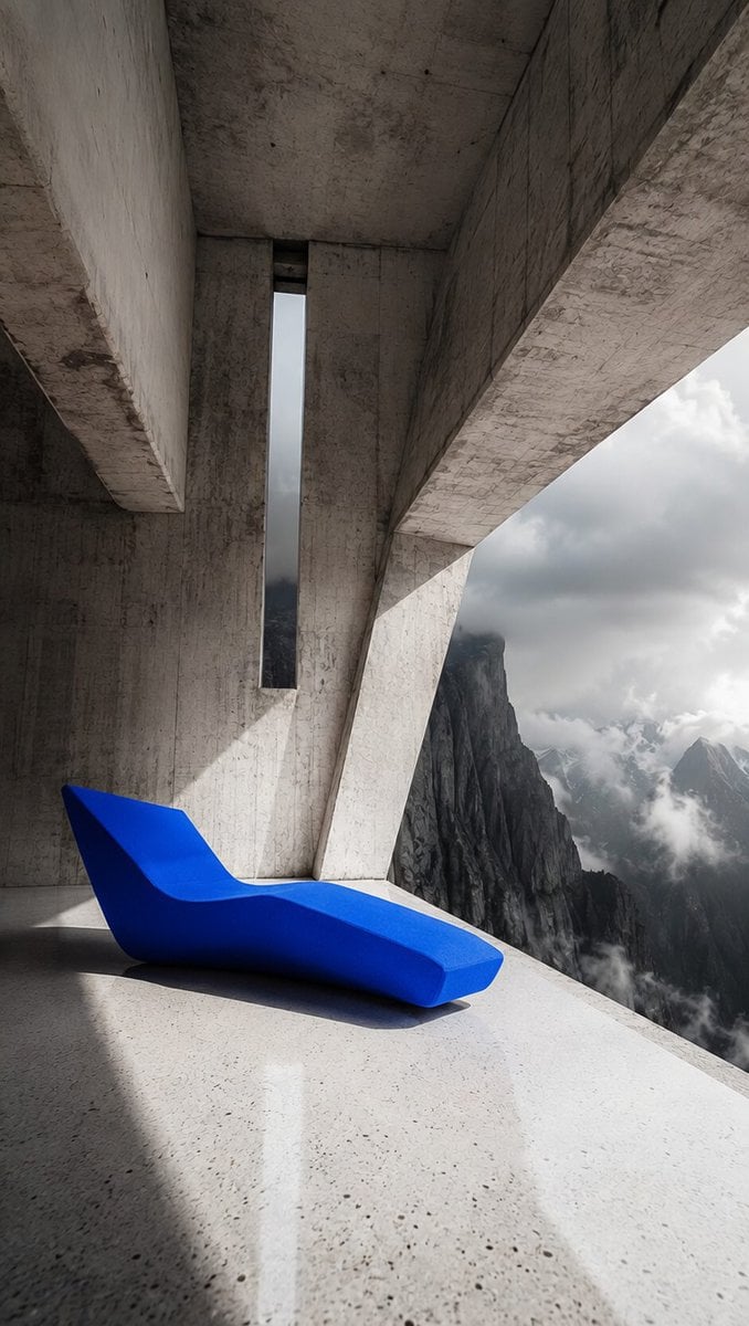 Monolithic Cliffside Concrete Sanctuary