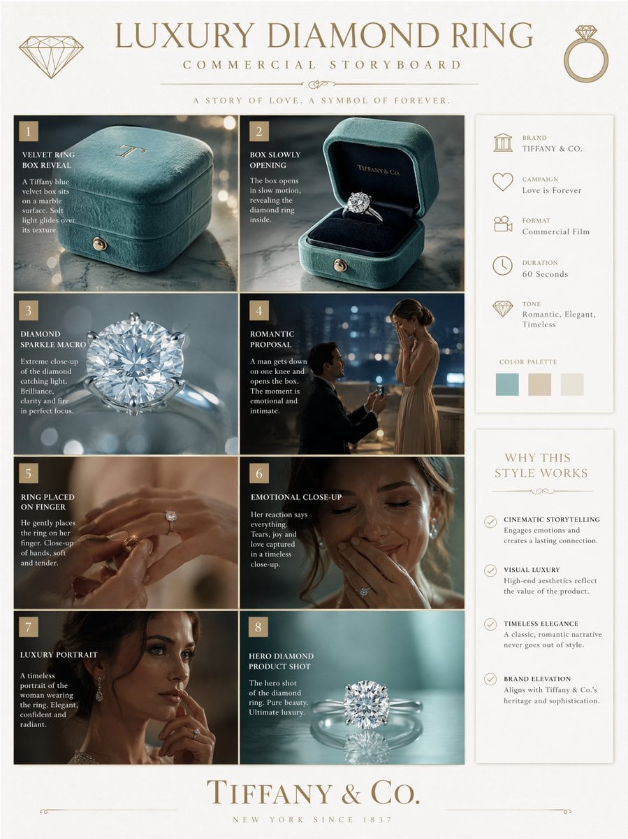 High-End Jewelry Commercial Storyboard Template