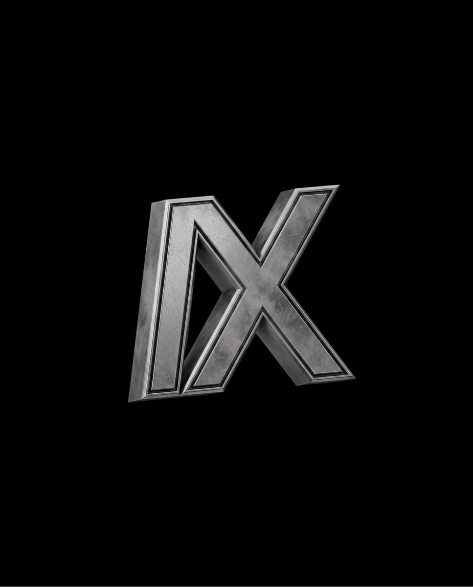 Luxury Monochrome 3D Silver Metal Emblem Render - alternate
