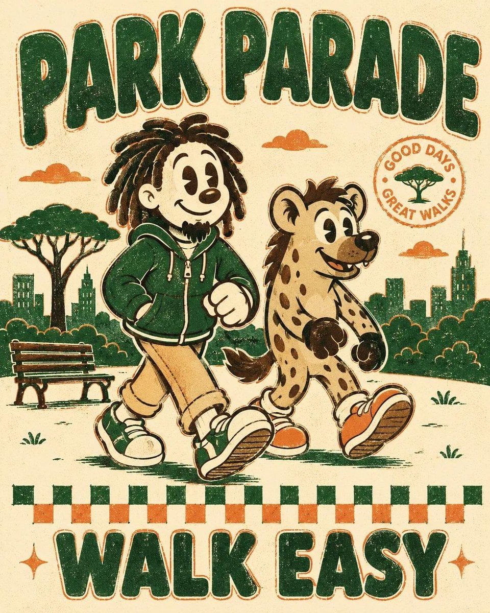 Retro Rubber Hose Mascot Screen-Print Poster