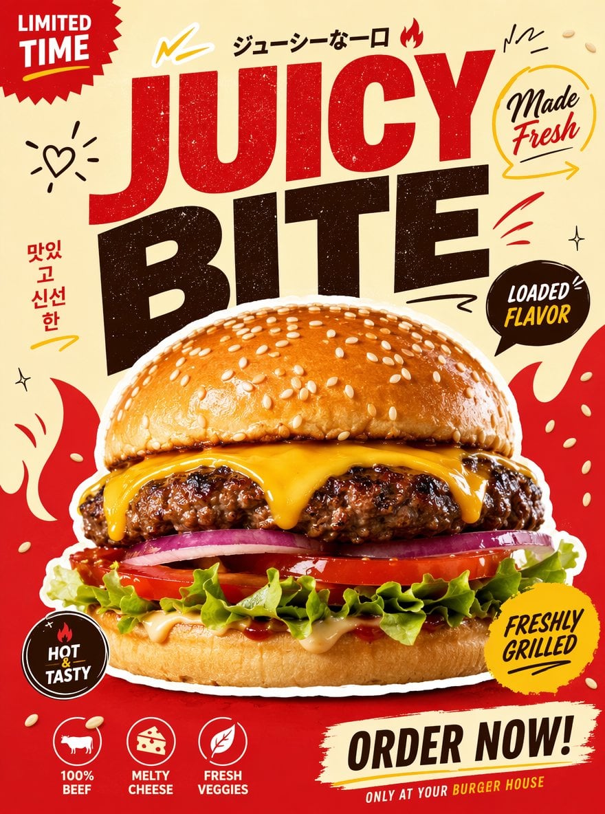 Gen Z Style Fast-Food Promotional Poster - alternate
