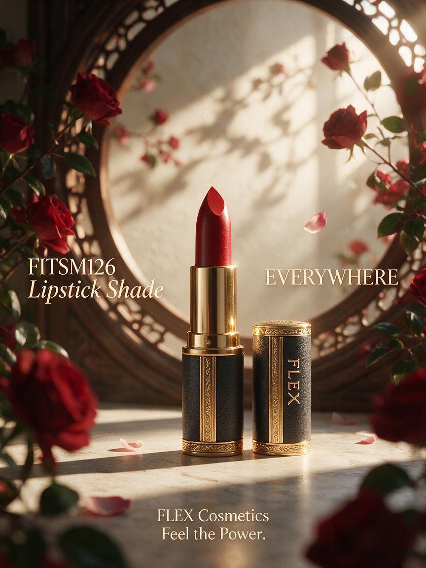Oriental Luxury Crimson Lipstick Editorial
