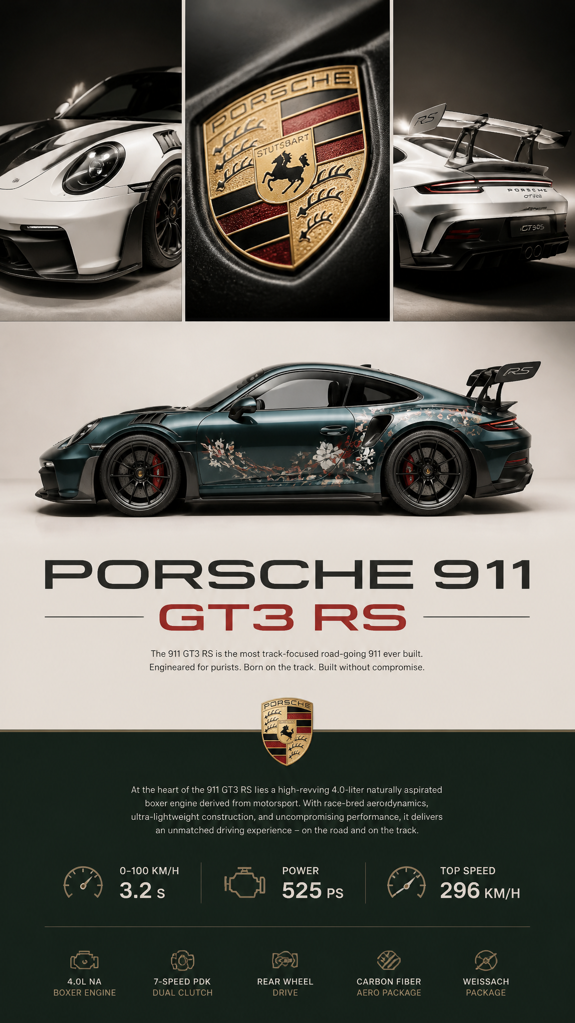 Porsche 911 GT3 RS Luxury Editorial Layout