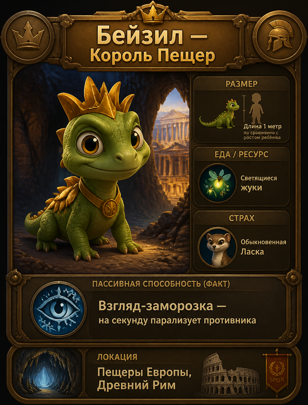 Basilisk Cave King MOBA Character Card