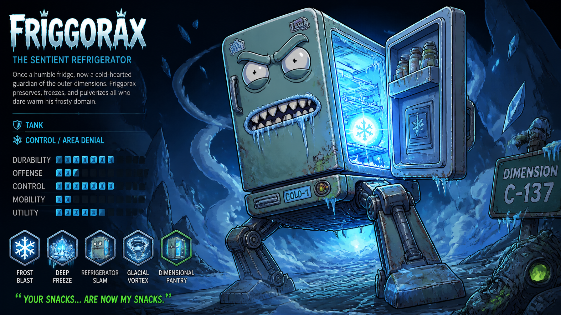 Sentient Frost Fridge MOBA Champion