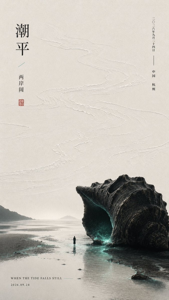 Oriental Minimalist Poetic Exhibition Poster Template - alternate