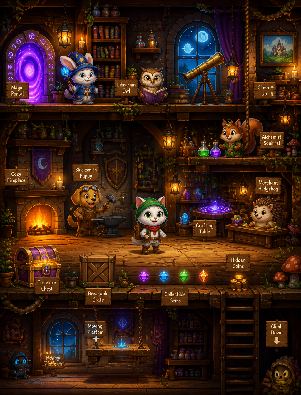 Whimsical Witch's Cottage Game Environment