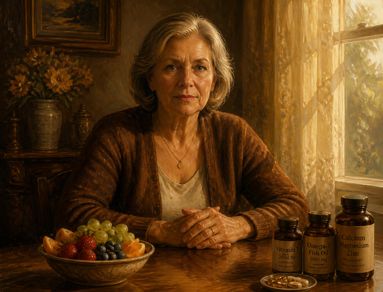 Mature Woman's Morning Wellness Portrait