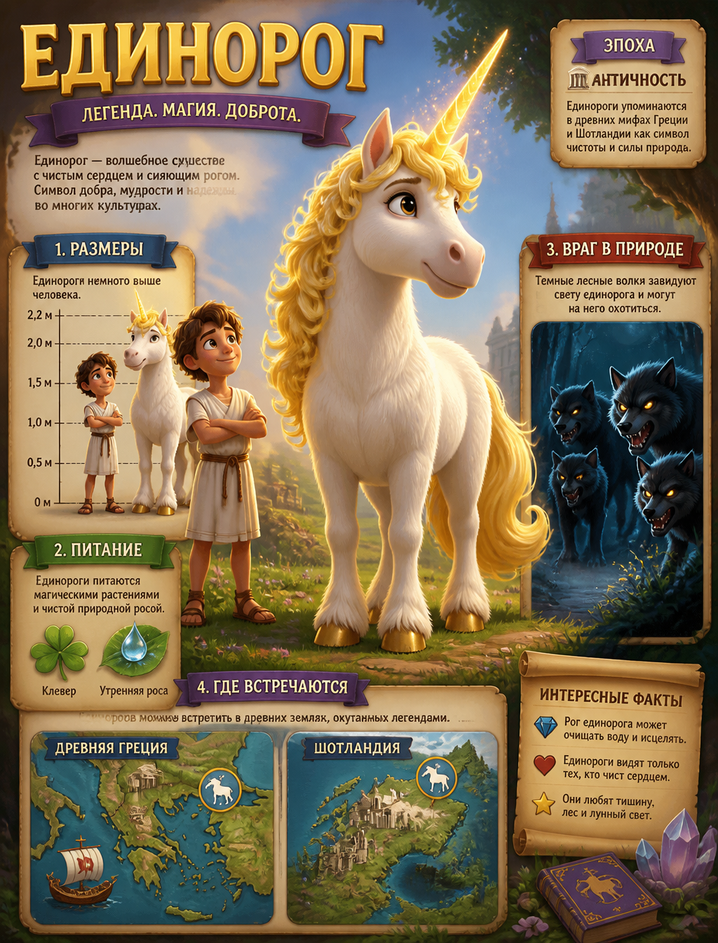 Magical Unicorn Educational Infographic