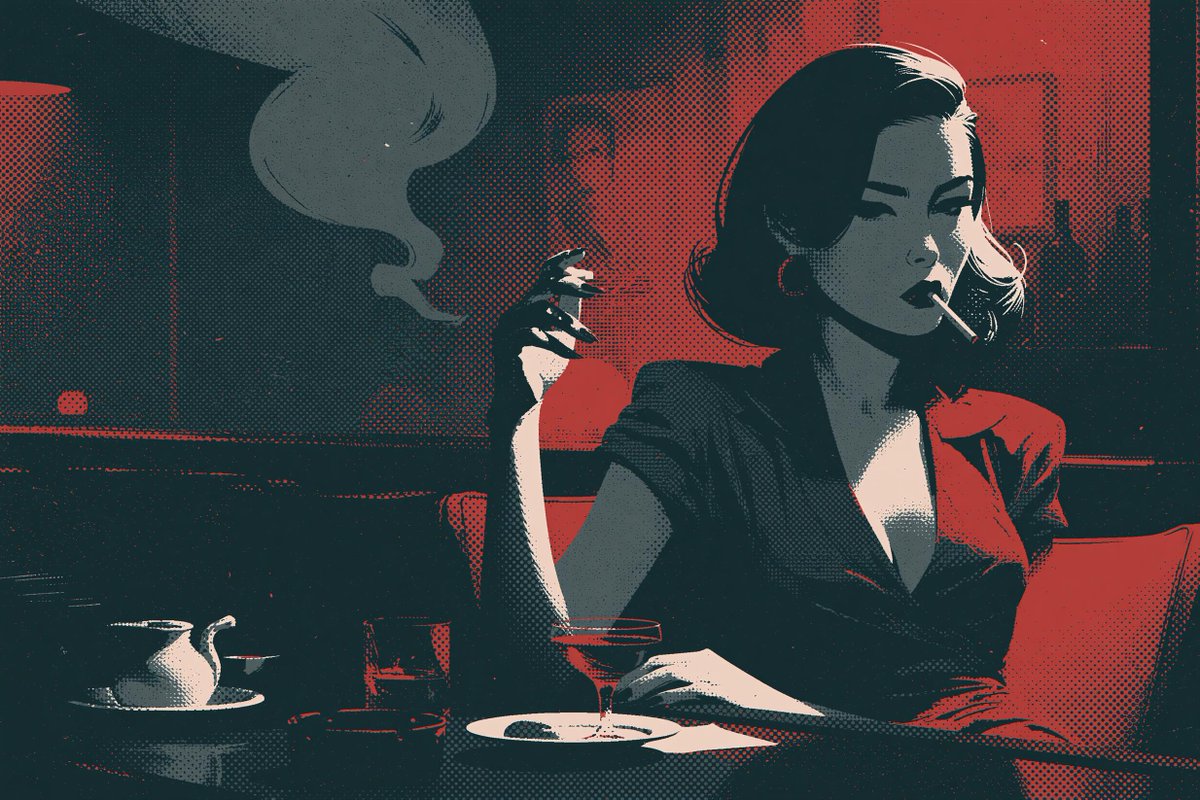 Dual-Tone Halftone Noir Art