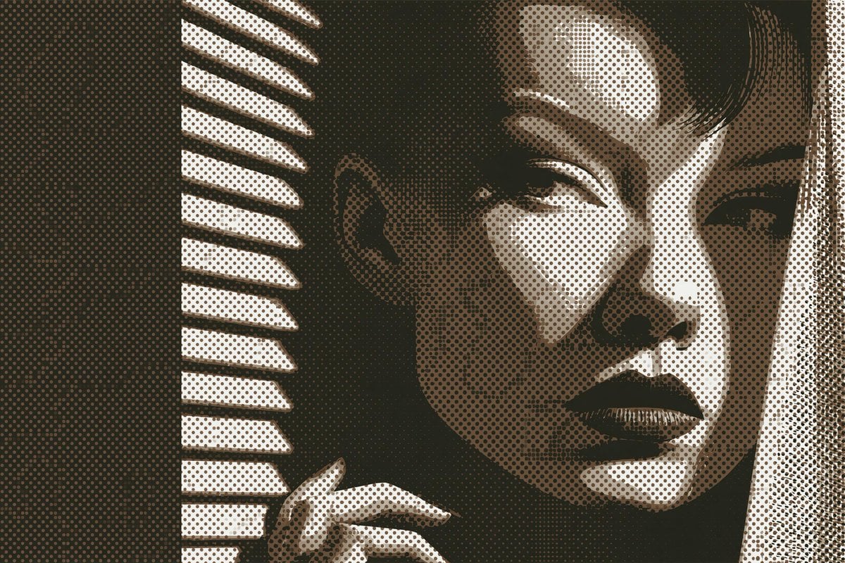 Dual-Tone Halftone Noir Art - alternate
