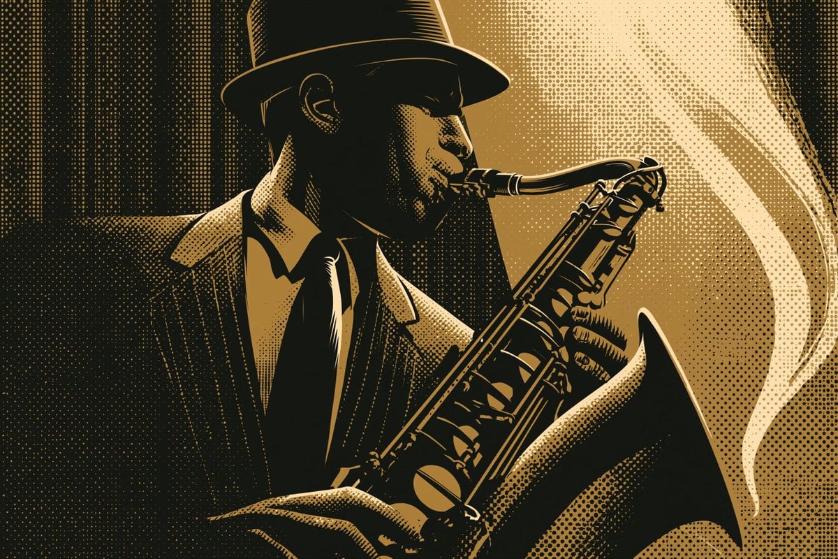 Dual-Tone Halftone Noir Art - alternate