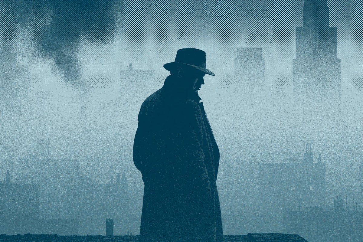 Dual-Tone Halftone Noir Art - alternate
