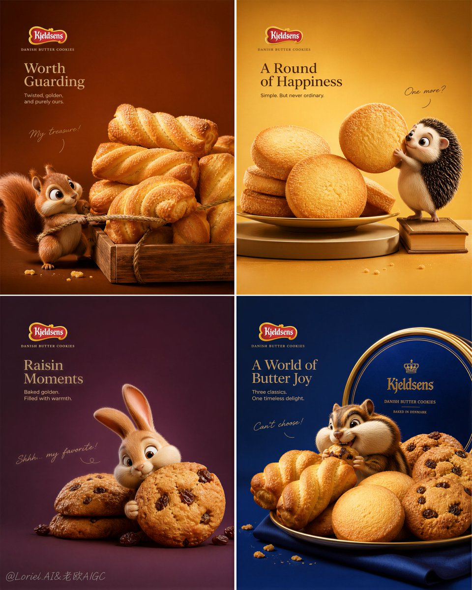 Kjeldsens Luxury Danish Cookies 2x2 Animal Campaign