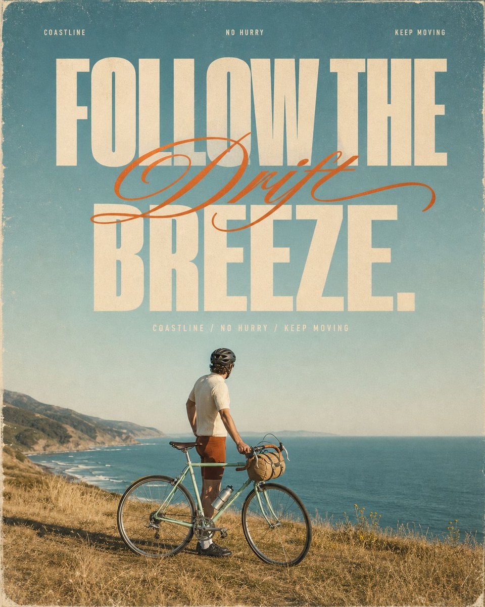 Retro Editorial Landscape Poster with Typographic Overlay - alternate