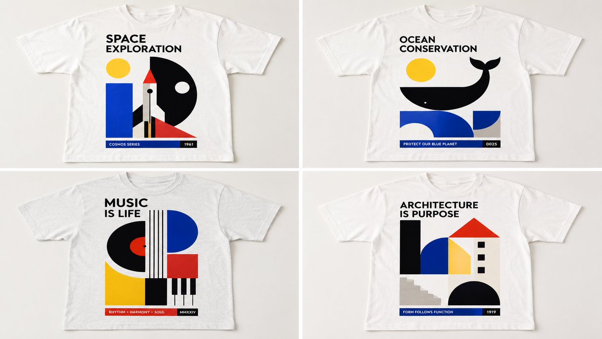 Bauhaus Minimalist Geometric Tee Design