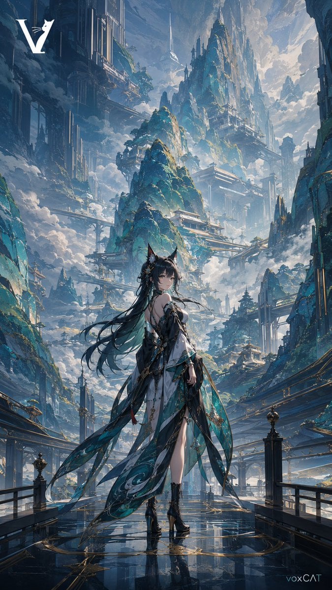 Futuristic Surrealism: Neo-Classical Cyber Vista - alternate