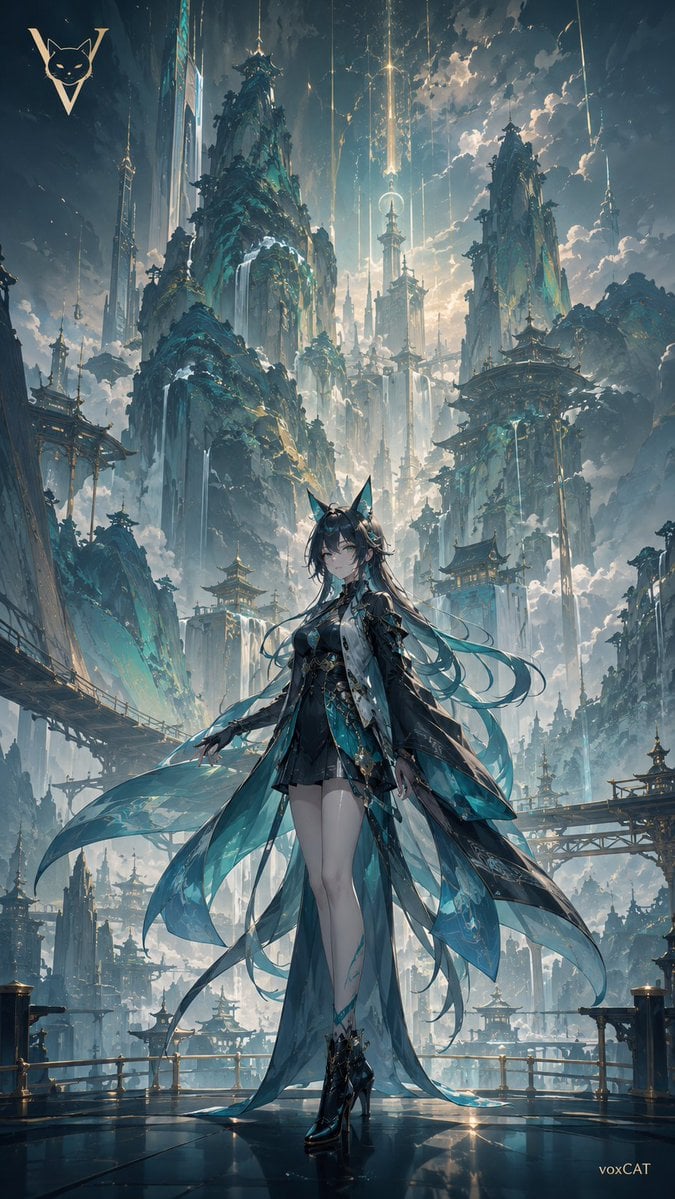 Futuristic Surrealism: Neo-Classical Cyber Vista - alternate